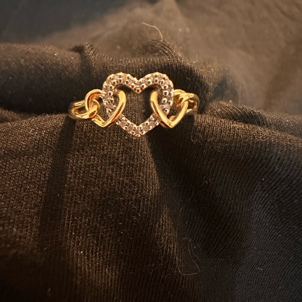 Zales Two-Tone Gold Heart Ring
